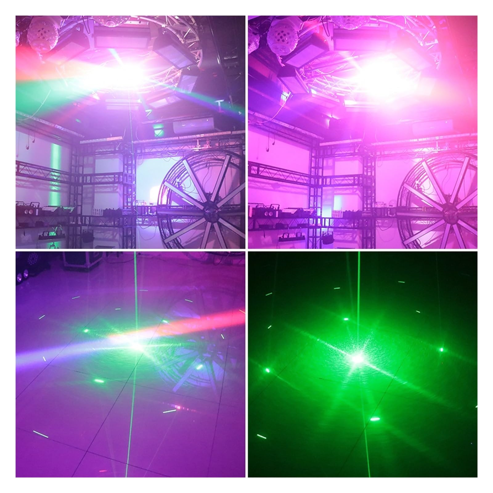EDEDE Strobo Discoteca, Alien 4 in 1 RGBWY LED Moving Head Beam Point Rainbow Green DJ Disco Party Dance Wedding Bar Stage Lighting Effect per Feste da Ballo DJ di Compleanno Karaoke