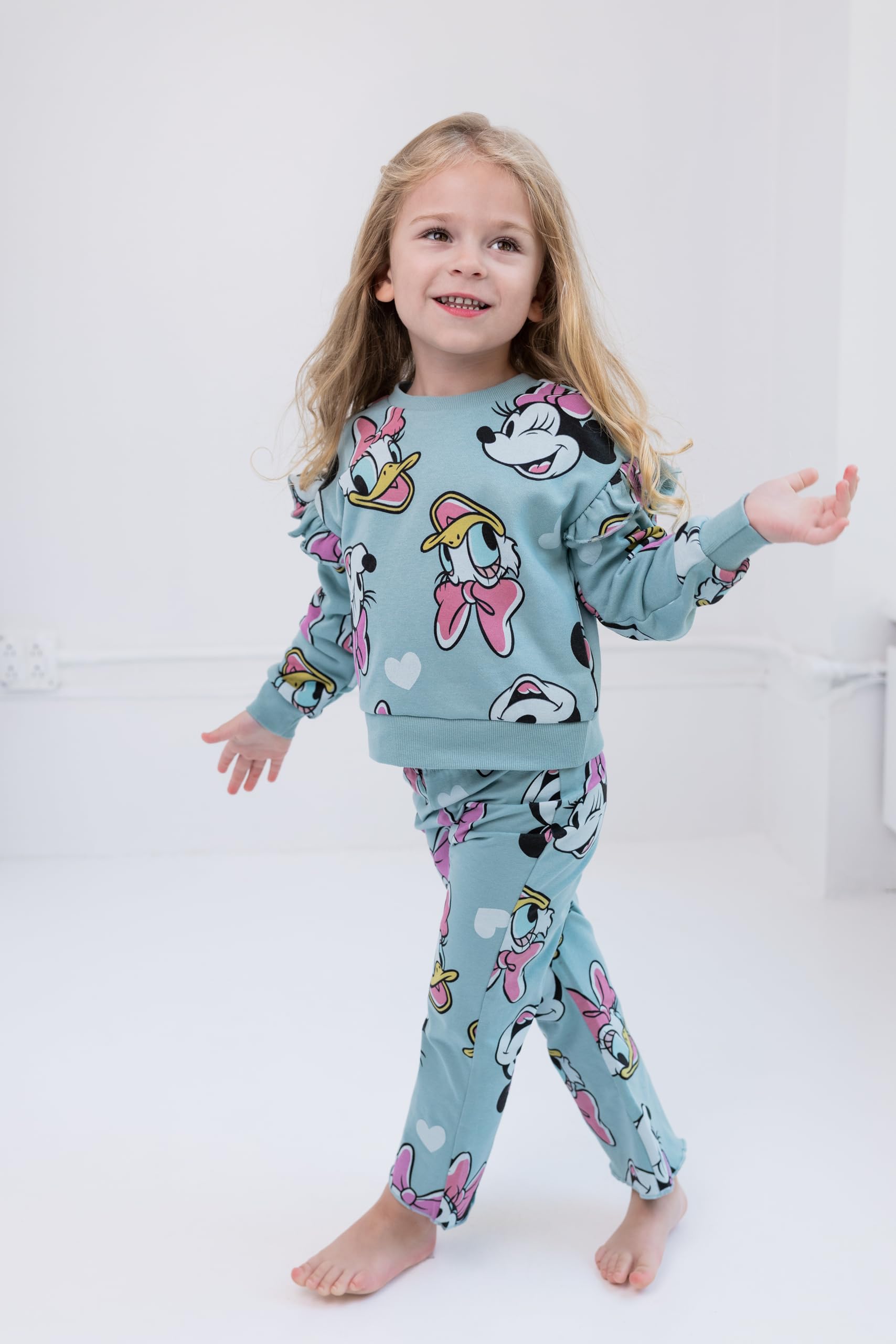 Disney Felpa con cappuccio in pile e leggings a coste, per bambine e ragazzi grandi (2T - 14-16)