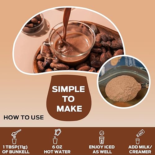 Miniatura 6 de Cacao caliente de hongos, hongo adaptogénico con reishi, L-teanina, achicoria, melatonina y glicina, melatonina, suplemento de cacao caliente para