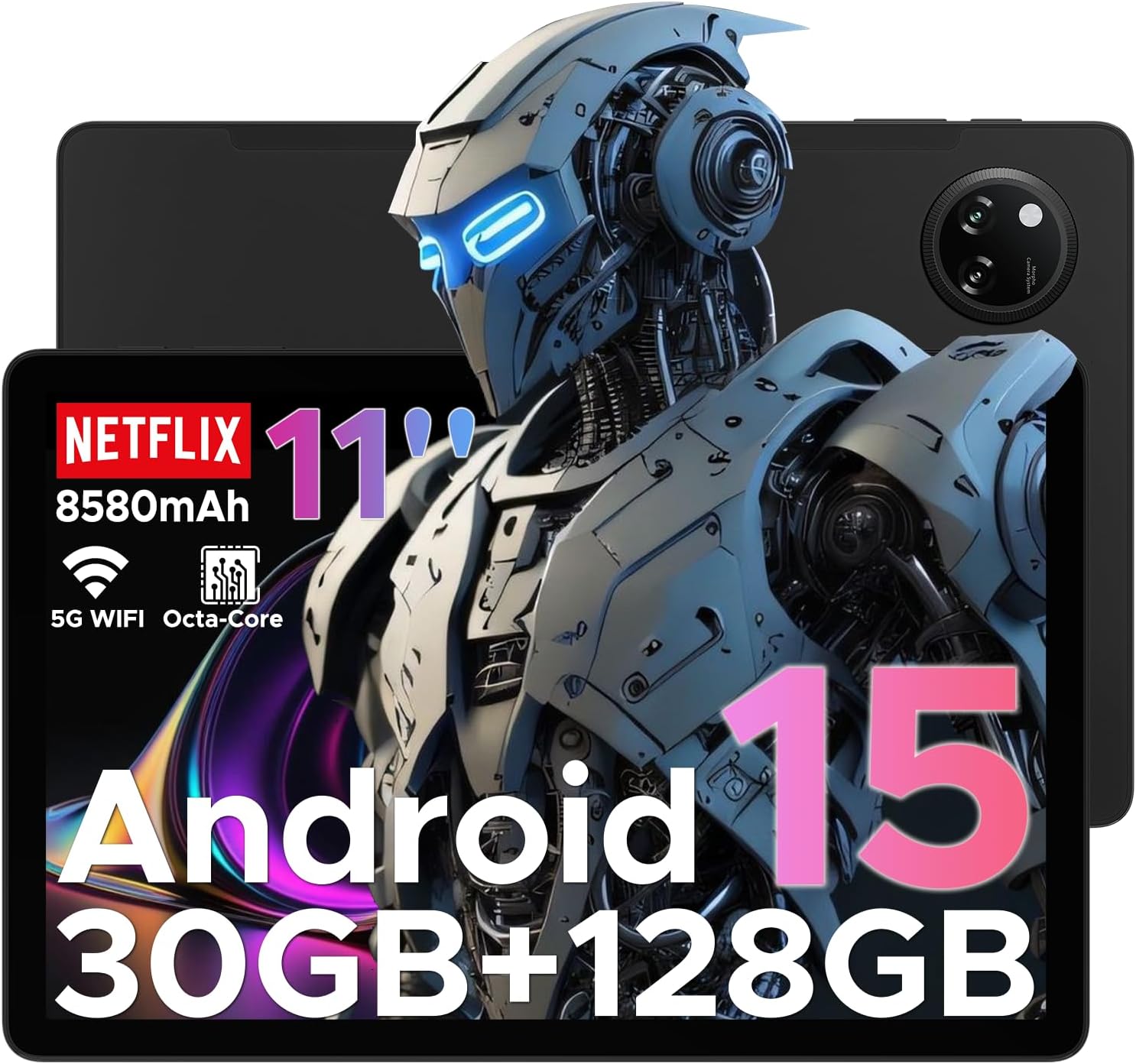 DOOGEE Tab A9 Pro+ 11 inch Tablet with 90Hz Display,30GB+128GB/2TB TF Octa-Core Gaming Tablets,8580mAh,Android 15 Tablet,1080P,Bluetooth 5.0+5G WiFi Tablets,13MP+5MP,Face ID/OTG Black