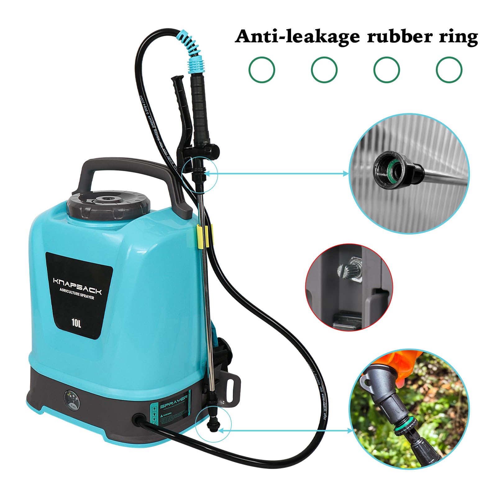 Pulverisateur Electrique 10L Pulverisateur à Dos avec Batterie 12V pour Jardin, Potager, Vignes et Agriculture Portable