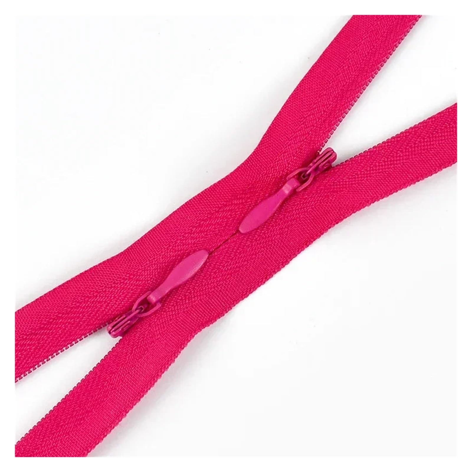 5/10Pcs 3# 60/120cm Invisible Nylon Zippers with Double Sliders Dress Pillow Replace Zip Garment Zips Repair Kit DIY Accessories(Rosered,60cm-10Pcs)