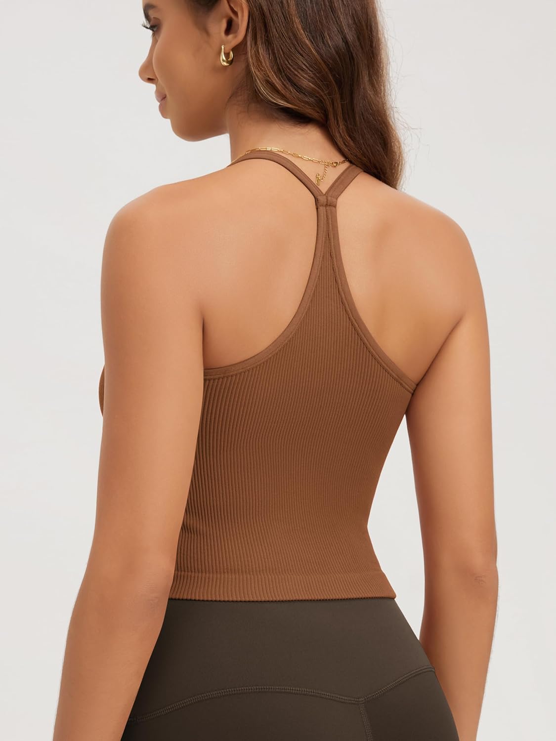 ODODOS Seamless Sweetheart Neck Crop Tank for Women Ribbed Strappy Racerback Cropped Cami Tops - Image 4