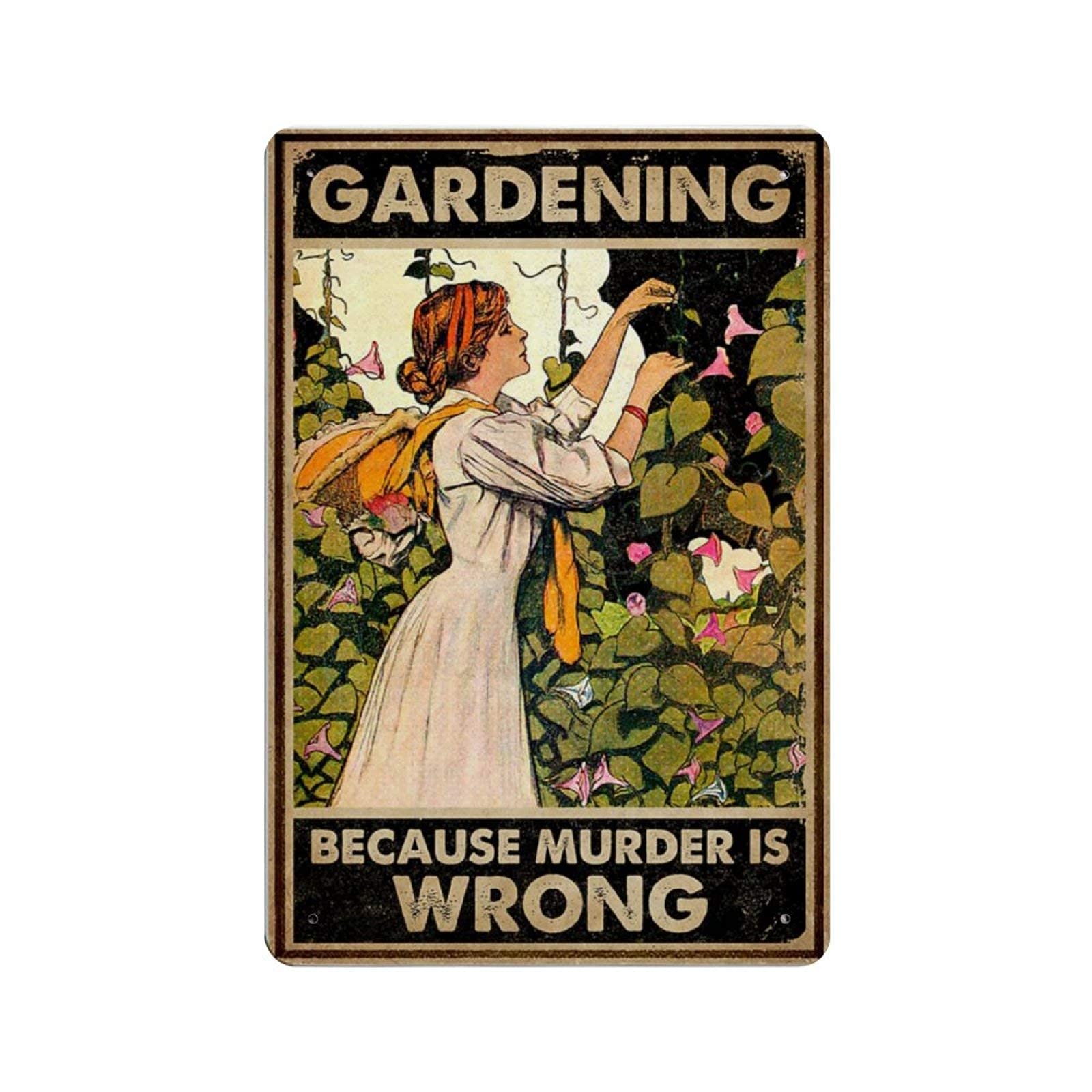 Gardening Because Murder Is Wrong Snarky Humor PNG Instant Download