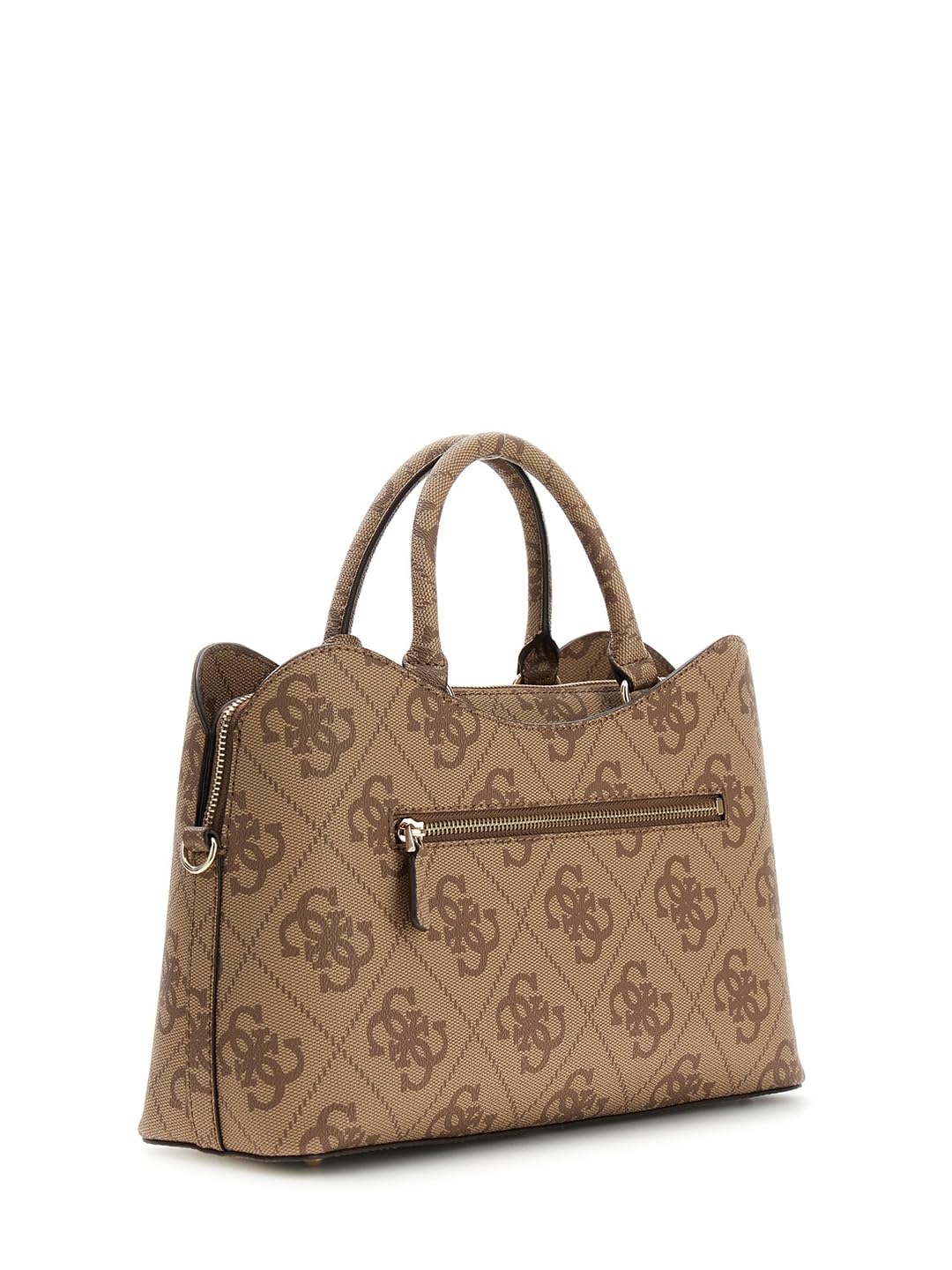 GUESS bolso bandolera Janie Logo Girlfriend Satchel Latte Logo marrón claro