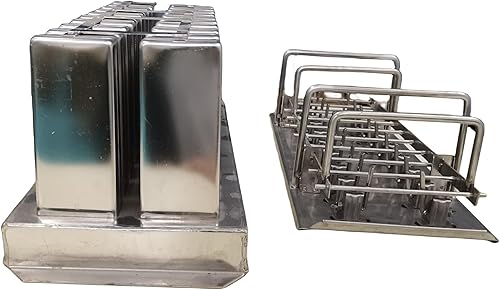 Miniatura 6 de Wixkix - Moldes de acero inoxidable para paletas comerciales, congelación rápida, barra de helado, moldes para hacer paletas de hielo (20 moldes,