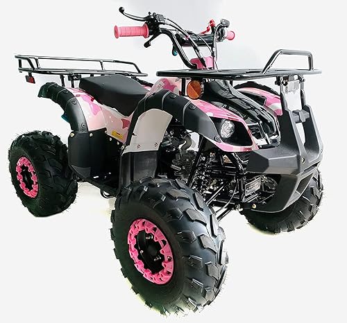 Miniatura 3 de HHH ATV de 125 cc con gas inverso para jóvenes, niños grandes, ATV Quad 4 ruedas con luces LED y neumáticos grandes y llantas a juego (color