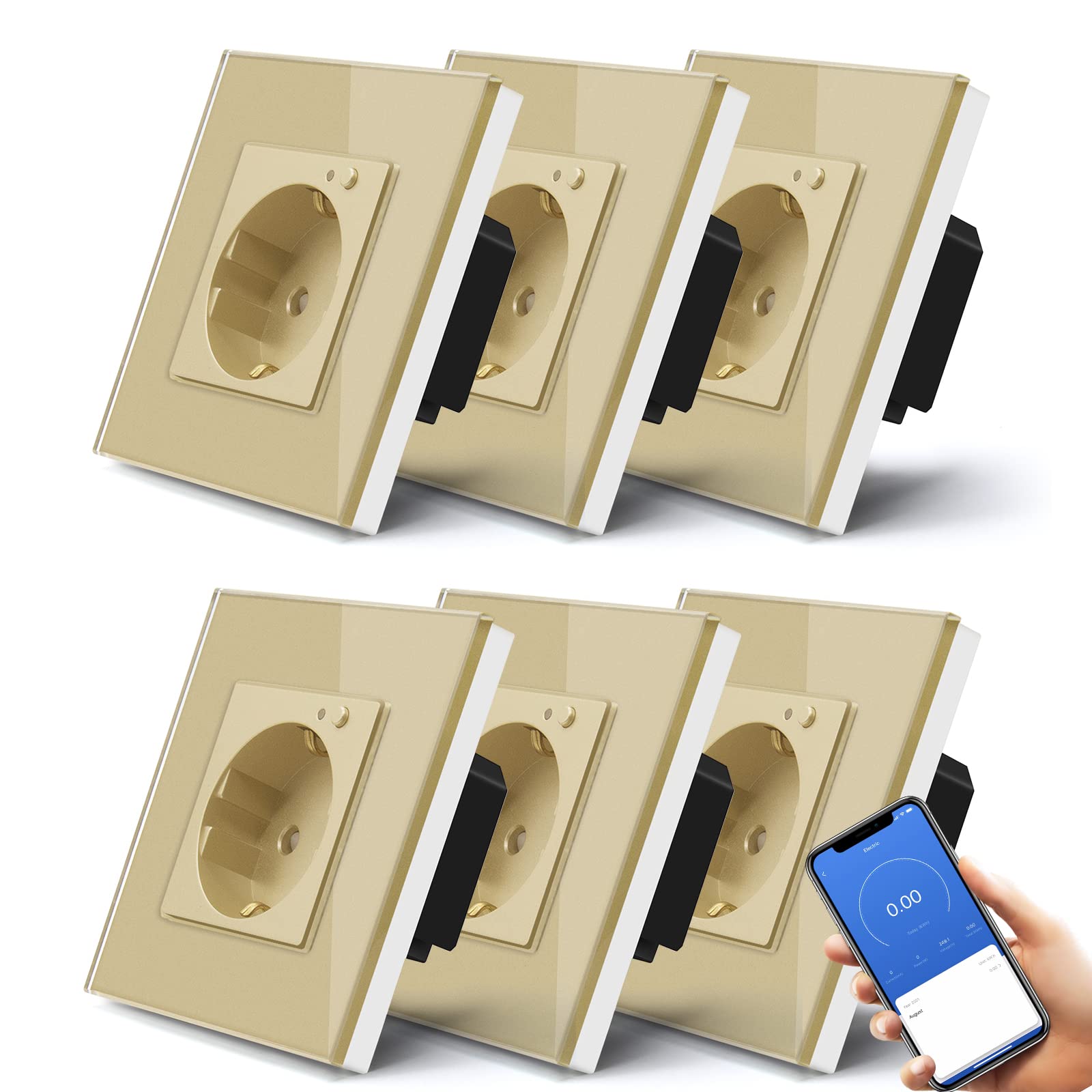 BSEED Enchufe Inteligente con 20W USB y Tipo C,Mate Enchufe Pared Wifi con Medidor Consumo,Control Remoto por APP & Voz,Requiere Cable Neutro,1 Enchufe,Blanco 86mm — view 55