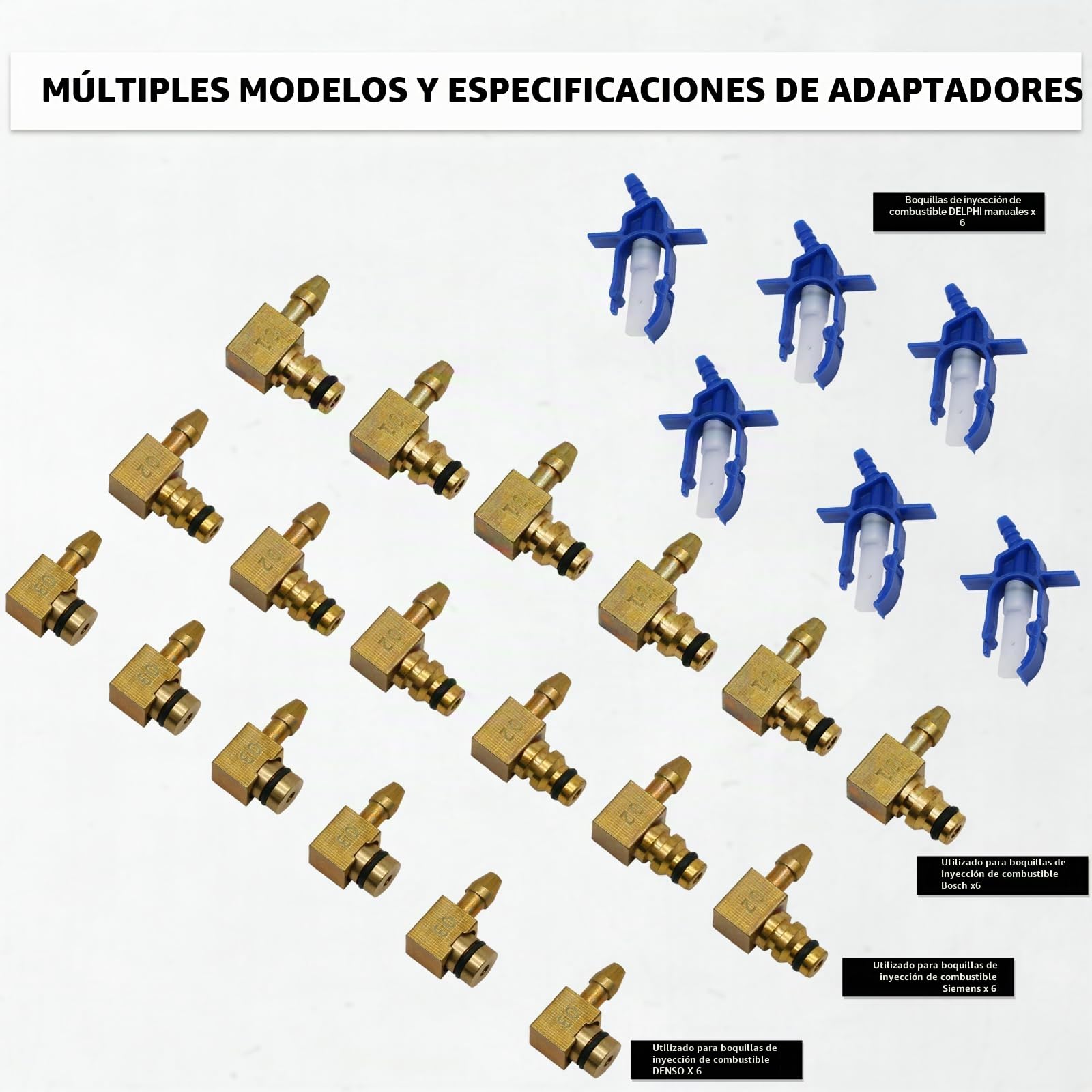 Kit de prueba de fugas diésel, probador de fugas de riel común, probador de fugas de 6 cilindros, medidor de flujo de inyector diésel, kit de prueba de riel de inyección de motor con 24