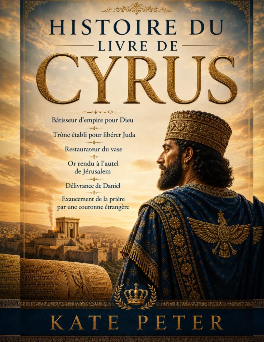 HISTOIRE DU LIVRE DE CYRUS:: Bâtisseur d’empire pour Dieu ; Trône établi pour libérer Juda ; Restaurateur du vase ; Or rendu à l’autel de Jérusalem ; Délivrance de Daniel ; Exaucement de la prière par