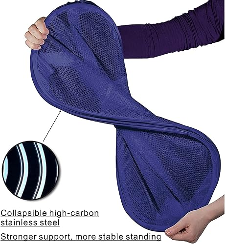 Miniatura 69 de BATTOO Cesta plegable de malla fuerte de lujo con bolsillo lateral plegable para lavandería, baño, habitación de los niños, dormitorio universitario