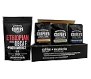 Espresso Coffee Box Set (Brazilian, Kenya, Ethiopian Profile For Espresso) 3 Bags Ground Coffee 24oz and Organic Ethiopian Decaf Swiss Water Processed SWP, Ground Coffee 12oz