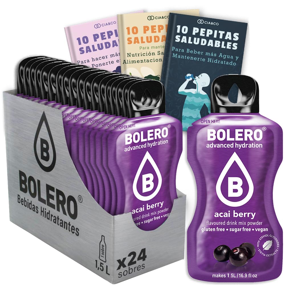24 x Bebida Bolero COLA Hidratante Sin Azucar (24x9 grs) + 30 Pepitas Saludables para una vida más sana by Cia&Co — view 147