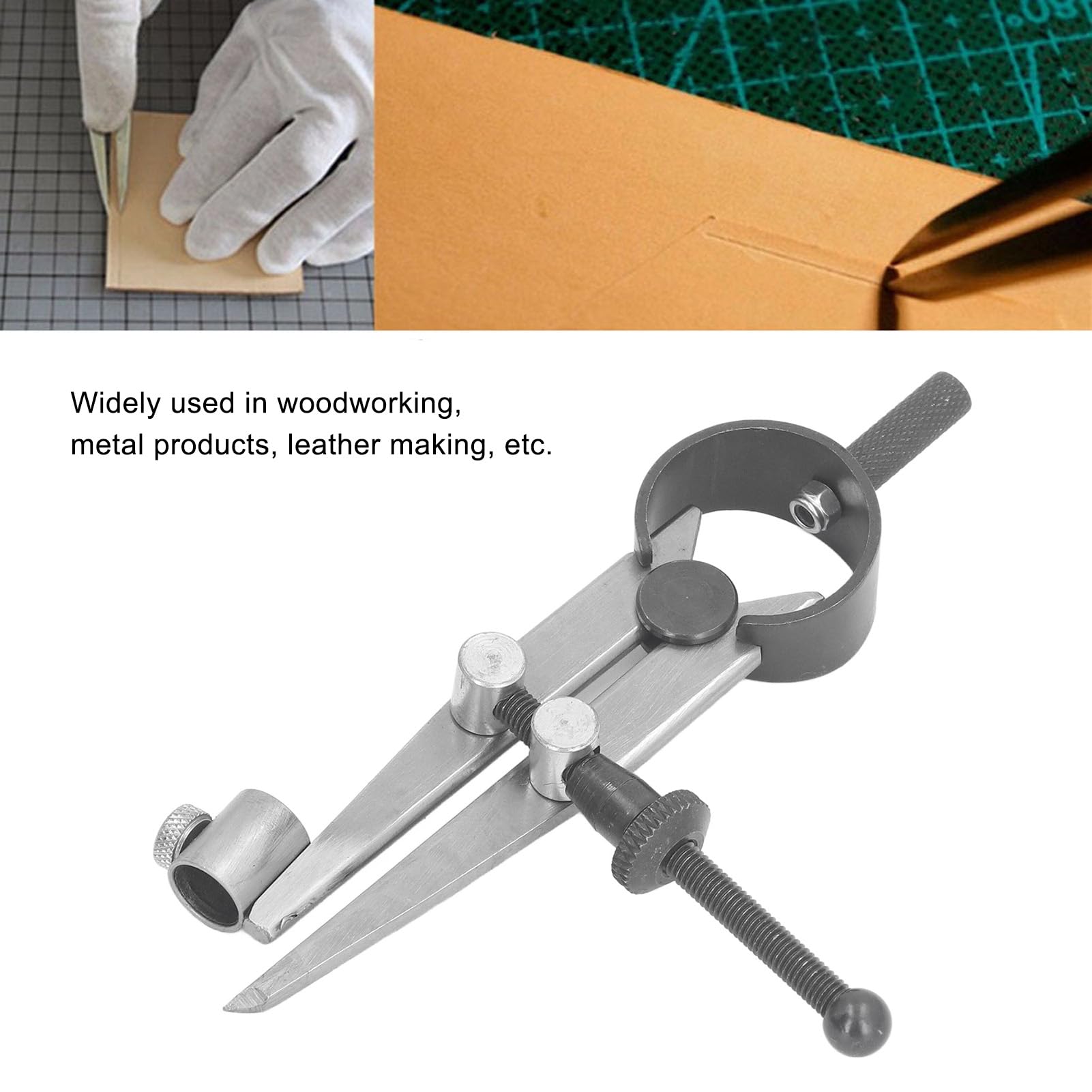 125mm Wing with Pencil Holder, Scribe Locking Wing Divider, Spring Wing Divider Scriber, Carbon Steel for Woodworking, Metalworking