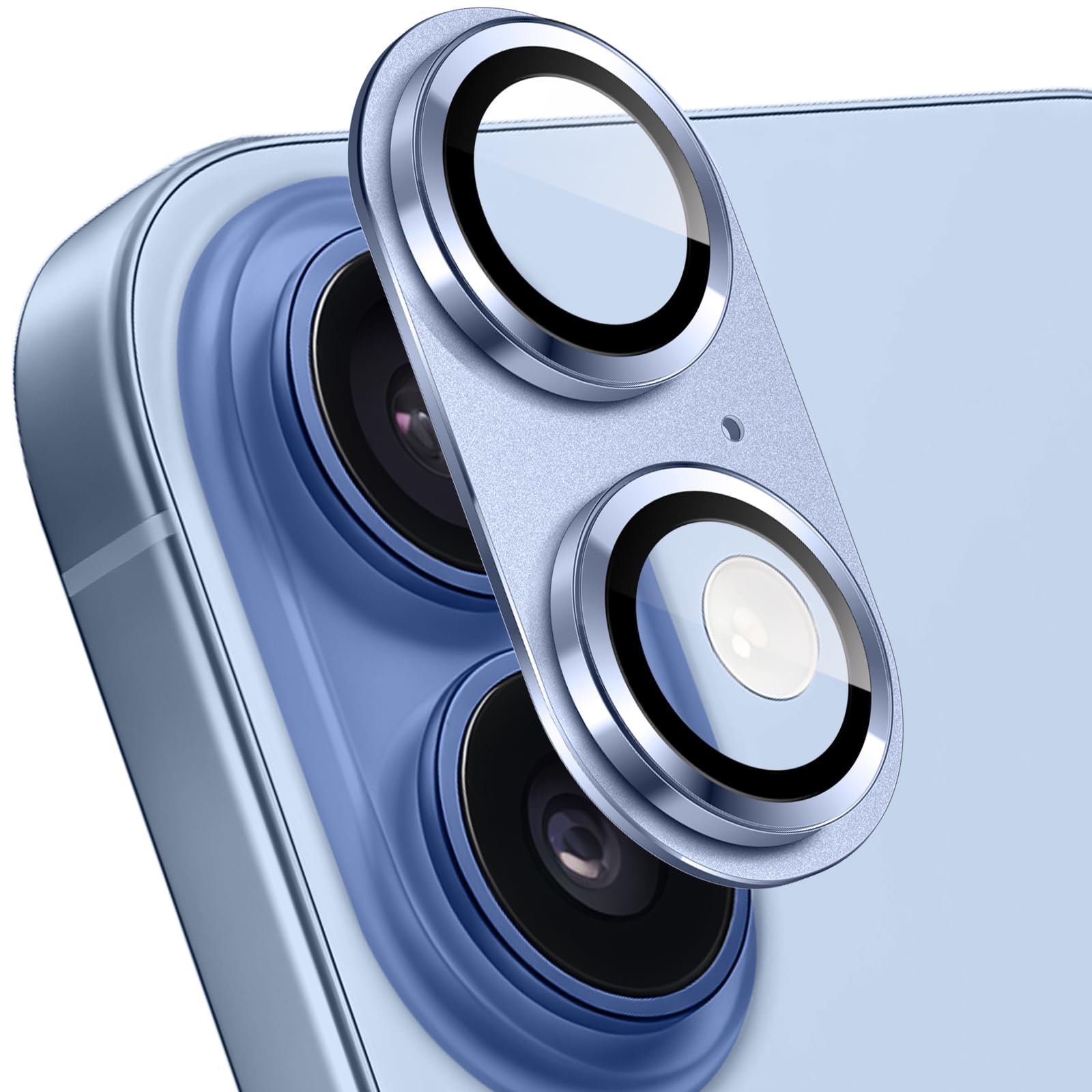ReHowy カメラフィルム iPhone 17 対応 カメラレンズカバー アルミ合金＋９H硬度強化ガラス製 アイフォン 17 レンズカバー 露出オーバー防止 キズ防止 耐衝撃 全面保護 カメラカバー 高透過率 防塵 金属 ケース iPhone 17 用 レンズフィルム ブルー