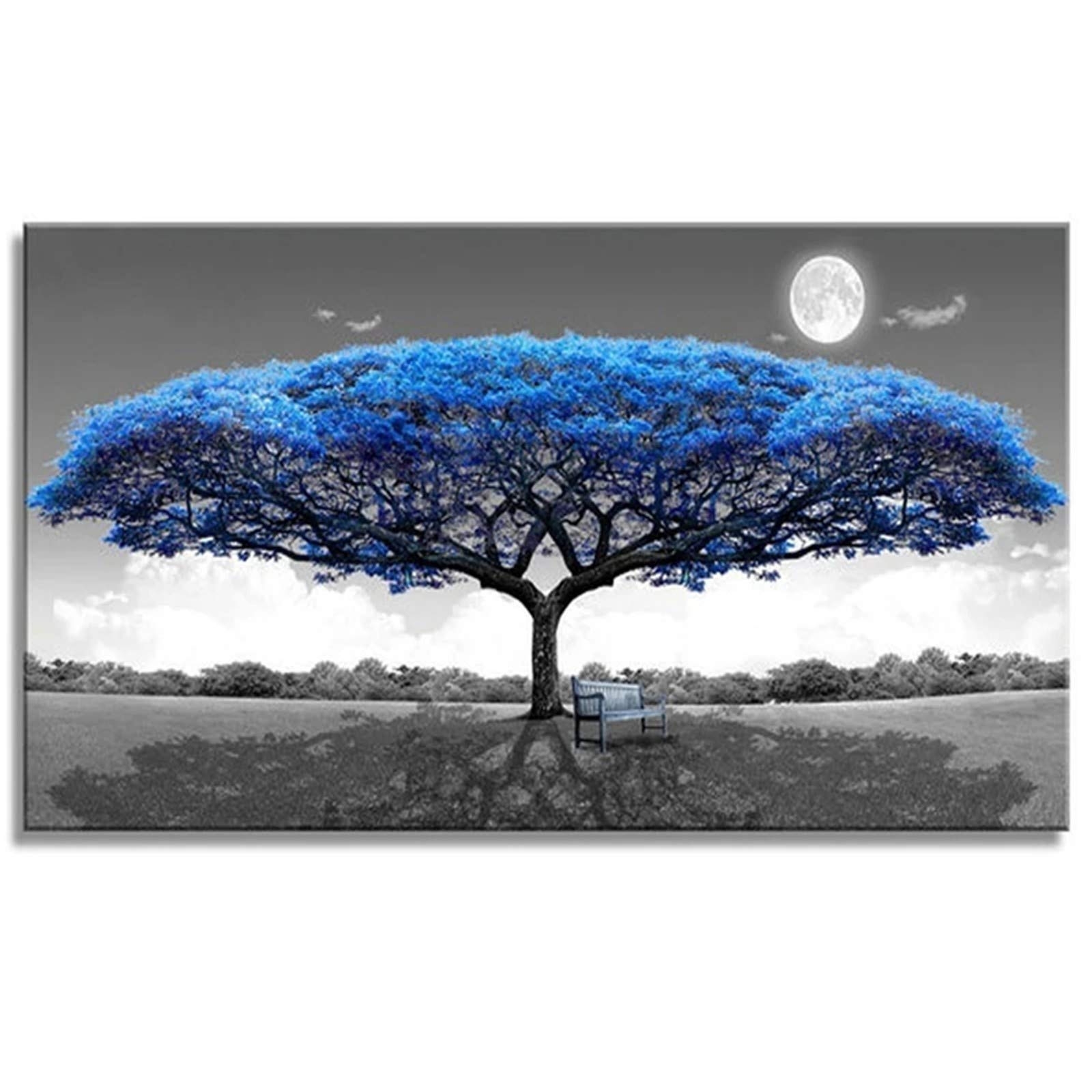 Broderie diamant 5d diy point de croix strass xxl arbre bleu