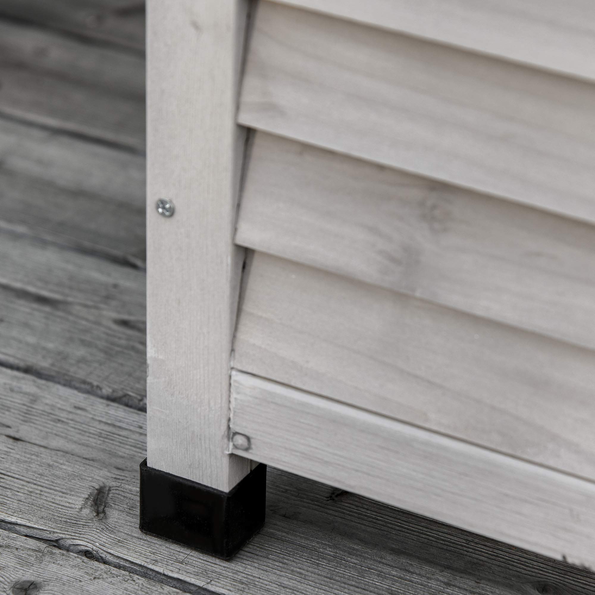 Outsunny Gartenbox Wetterbeständig Gartentruhe 127 x 56 x 60 cm Grau