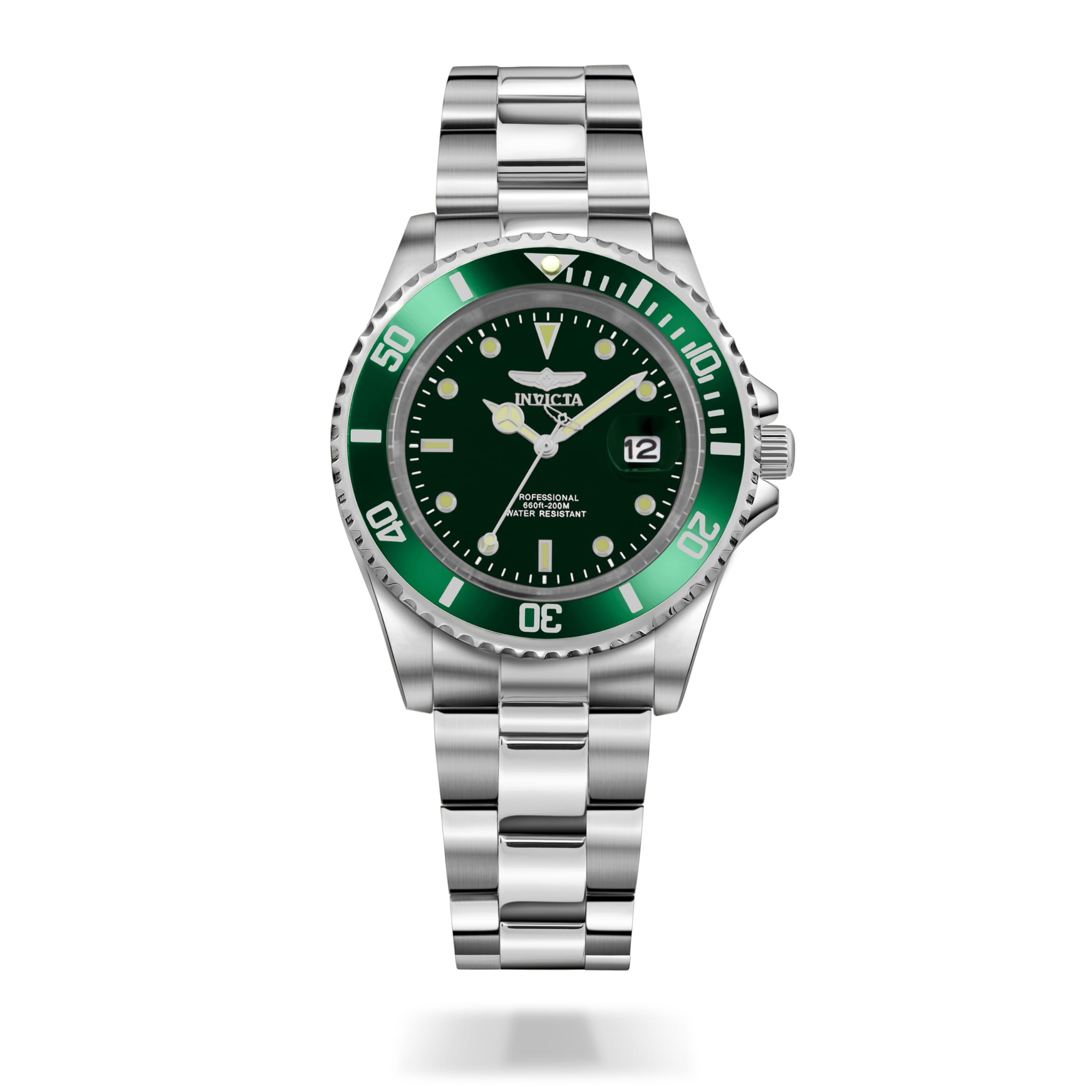 Invicta Diver's 200M 40mm Green Dial Quartz Watch - Image 1