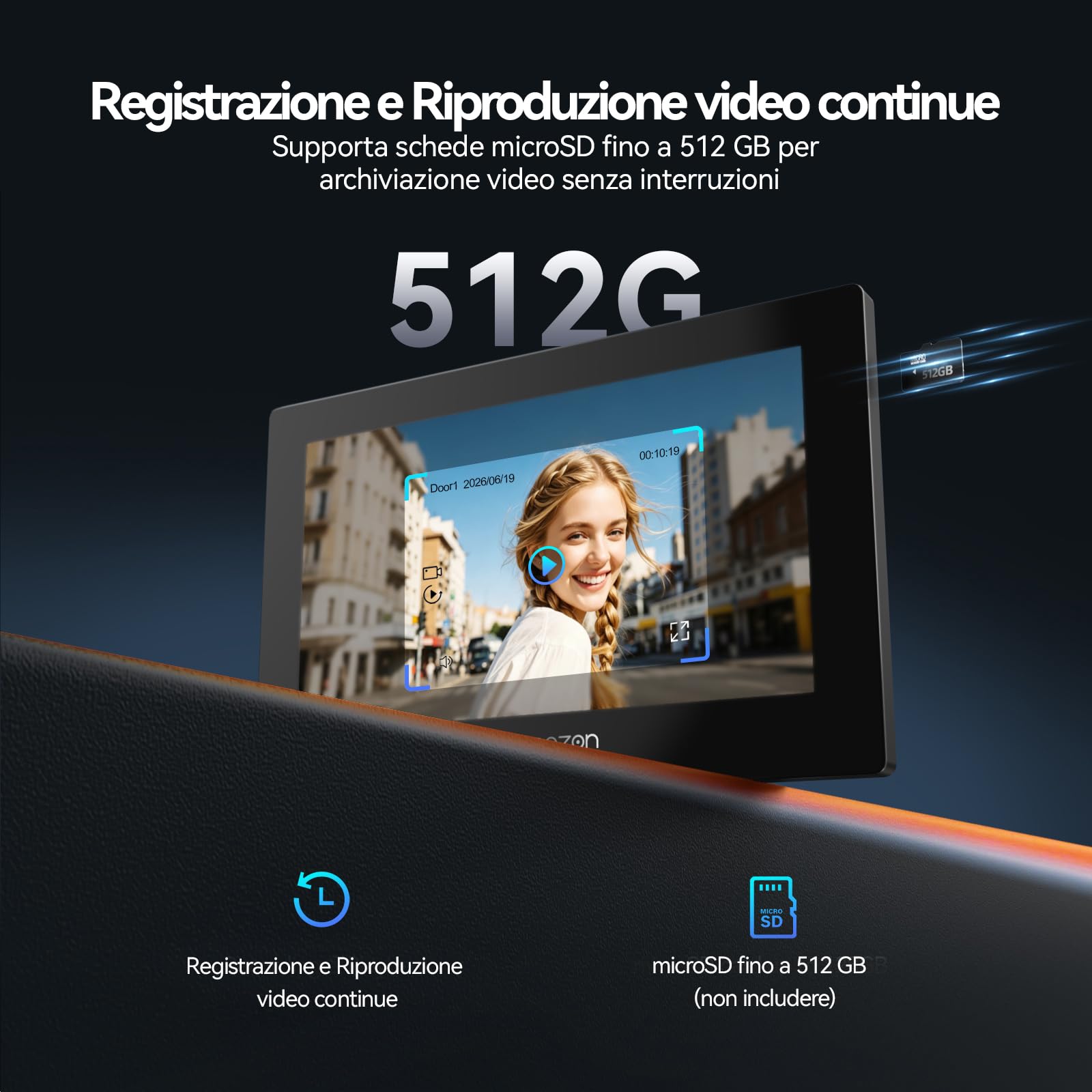 TMEZON Videocitofono WiFi Smart,Sblocco con Impronta Digitale,Monofamiliare