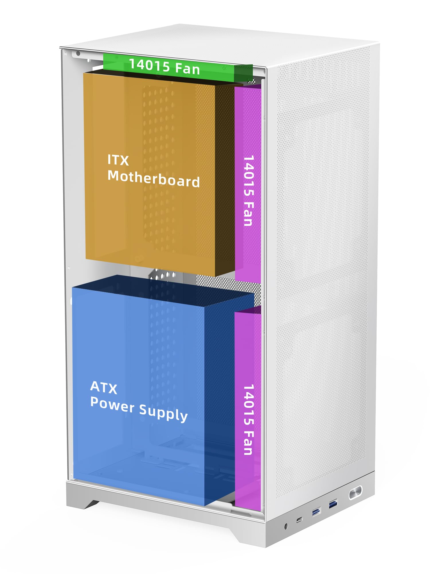 ShinySnake L400 Mesh ITX Computer Chassis - 12.1L Compact Gaming