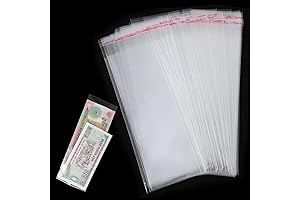 Clear Currency Sleeves for Cash, Pack of 100