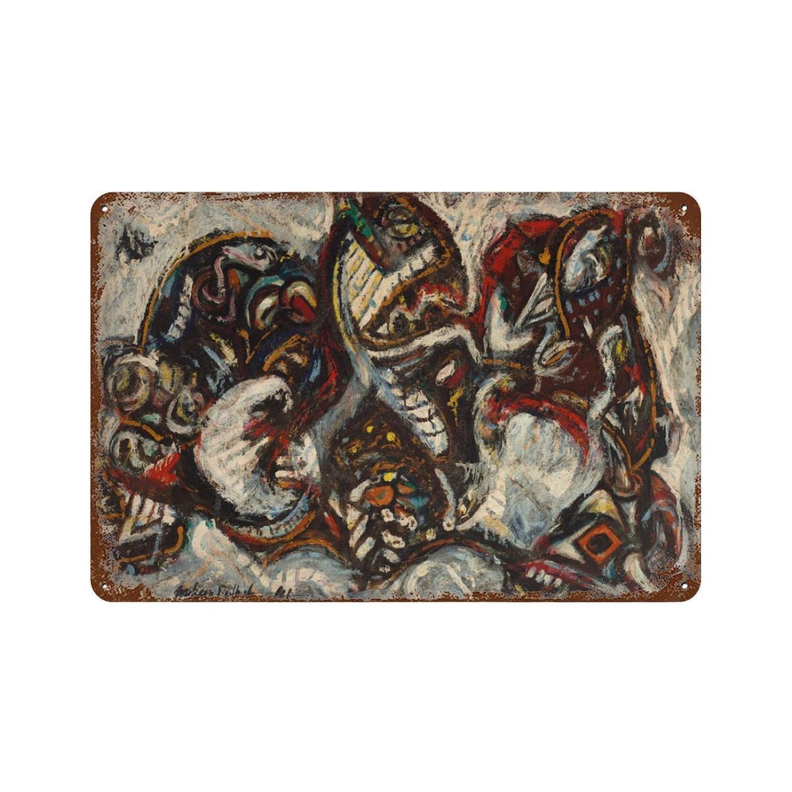 xiaoxiaoshen Jackson Pollock Abstract Expressionist Wall Decor Art Metal Tin Poster Modern Home Decor Art Home Bar Shop Decorations Vintage Sign 20x30cm