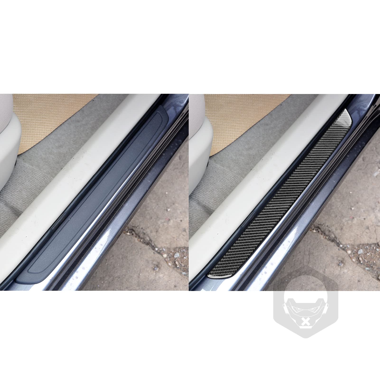 Seuils De Porte En Acier Inoxydable Pour Toyota Yaris Hybrid 2011-2025 - Lot De 4, Texture Fibre Carbone, Anti-rayures
