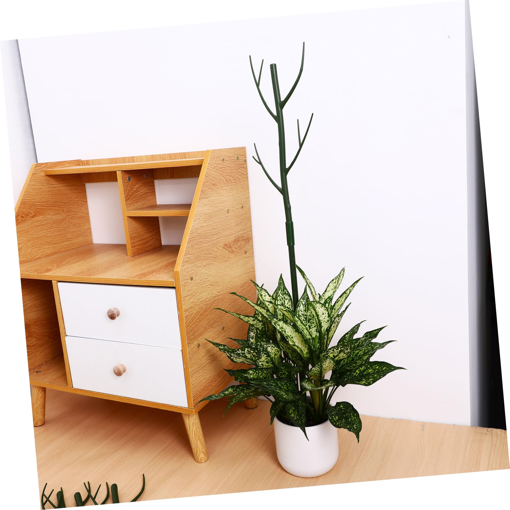 Hemobllo Tuteurs pour Plantes D'intérieur, Support pour Plantes Grimpantes en Plastique Vert, 1 Set Clips et Attaches, Installation Facile au Jardin L'intérieur