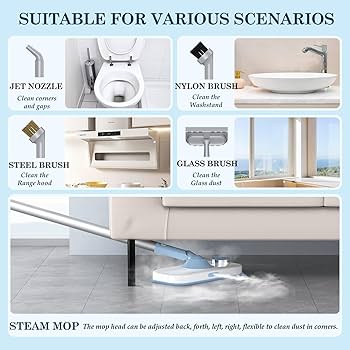 【na.e】 Smooth Reversible All-in-one Amazon.com - Steam Mop with Detachable Handheld Steamer