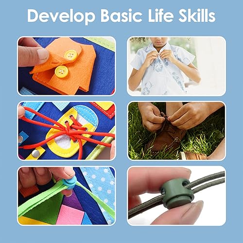 Miniatura 5 de ZQFTZQ Tablero ocupado Montessori Juguete para niños pequeños de 1, 2, 3, 4 años, libro de actividades sensoriales, tablero de actividades