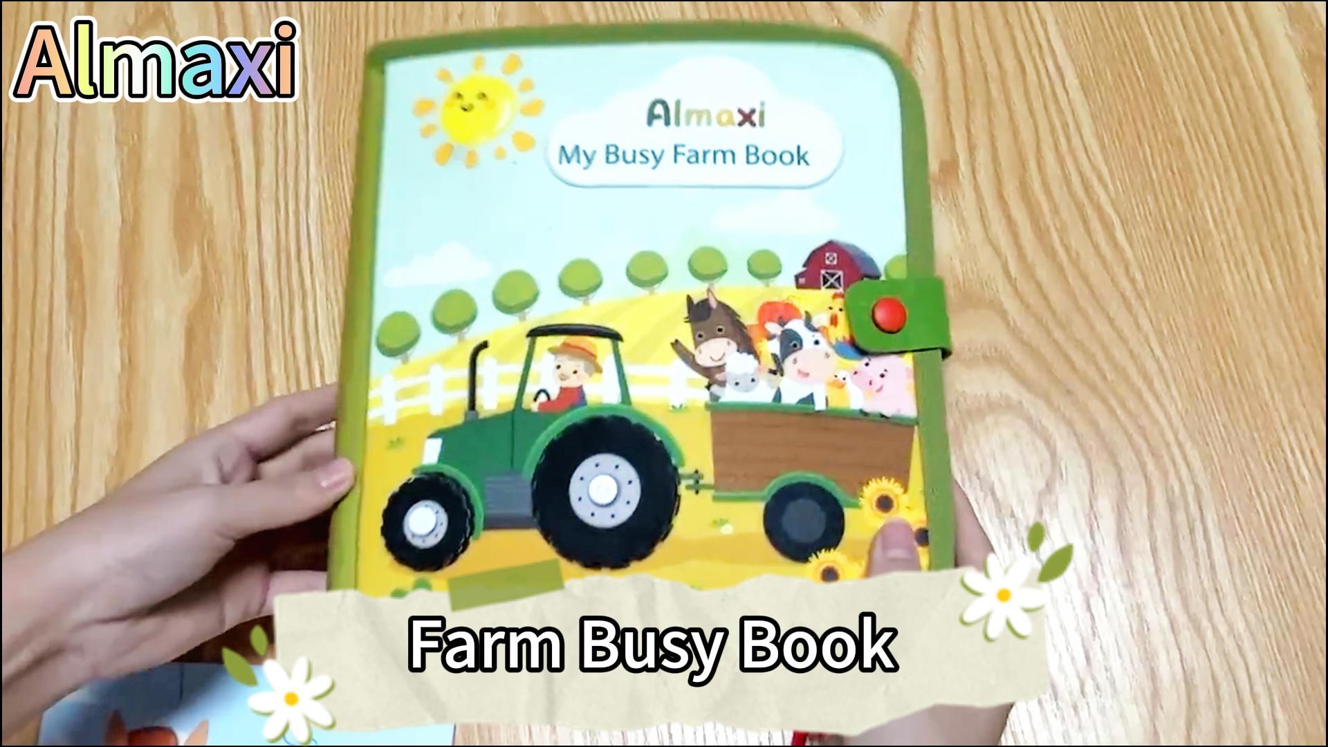 Montessori Bauernhof Busy Board - Activity Board Mit 4 Stiften Für Kinder Ab 1 Jahr