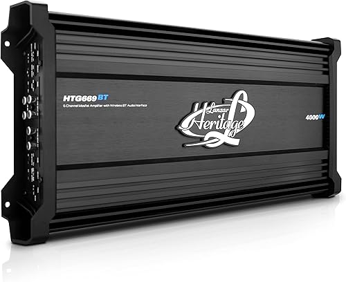 Lanzar Amplificador de audio para automóvil de 6 canales, interfaz de audio Bluetooth inalámbrica, 2 ohmios estéreo estable con controles de filtro