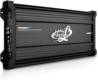 Lanzar 6-Channel Car Audio Amplifier - Wireless Bluetooth Audio Interface, 2 Ohm Stereo Stable with High Pass and Low Pass Filter Controls, Bridgeable at 4 Ohms, Bass Boost Circuit HTG669BT
