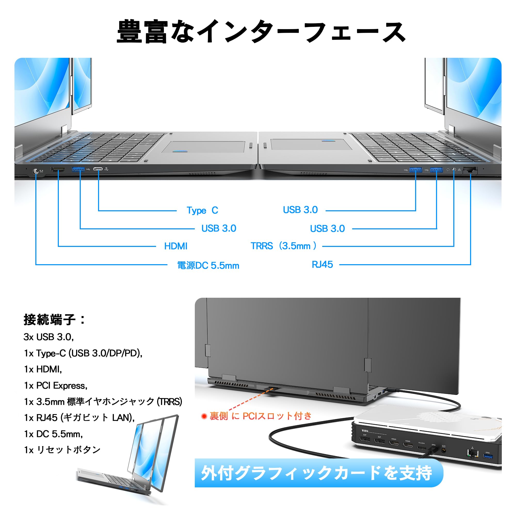 Amazon.co.jp: WEY ノートパソコン 画面拡張 3画面 パソコンノート 