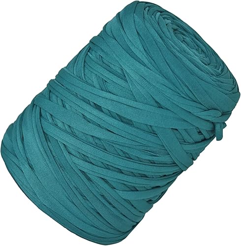 Miniatura 8 de Hilo de camiseta de 130 yardas, tejido de ganchillo de tela de ganchillo, hilo de camiseta de color sólido para principiantes de ganchillo