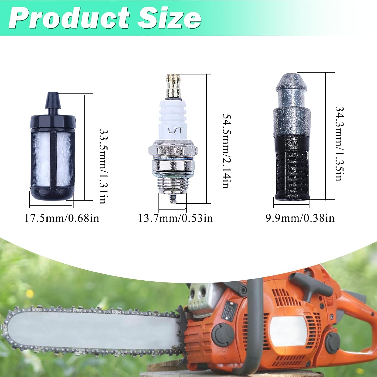 Adefol 54mm Cylinder Piston Kit for Stihl MS460 046 Chainsaw Parts with Spark Plug Needle Bearing Decompression Valve Fuel Filter Fuel Line Oil Filter Chain Stopper Muffler Gasket for 11280201221