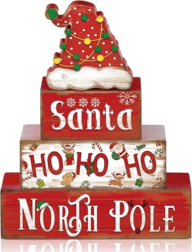 Miniatura 9 de 4 piezas de madera de señal de mesa de Navidad Natividad señal de madera Noche Santa señal decorativa señal de mesa de Navidad bandeja escalonada