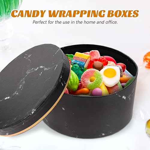 Miniatura 5 de CALLARON Caja de regalo extra grande, 3 cajas de regalo redondas con tapas, caja de flores, caja decorativa floral, cajas de regalo de fiesta para