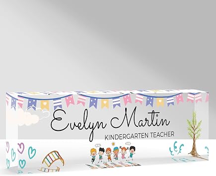 Custom Name Plate for Desk, Personalized Acrylic Office Name Sign with Name & Title, Elegant Desk Decor for Women Men, Employee Appreciation Gift Teacher-3
