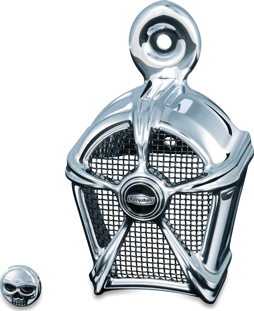 Kuryakyn 7296 Motorcycle Accessory: Mach 2 Horn Cover for 1995-2019 Harley-Davidson Motorcycles Chrome with Black Mesh product thumbnail 3