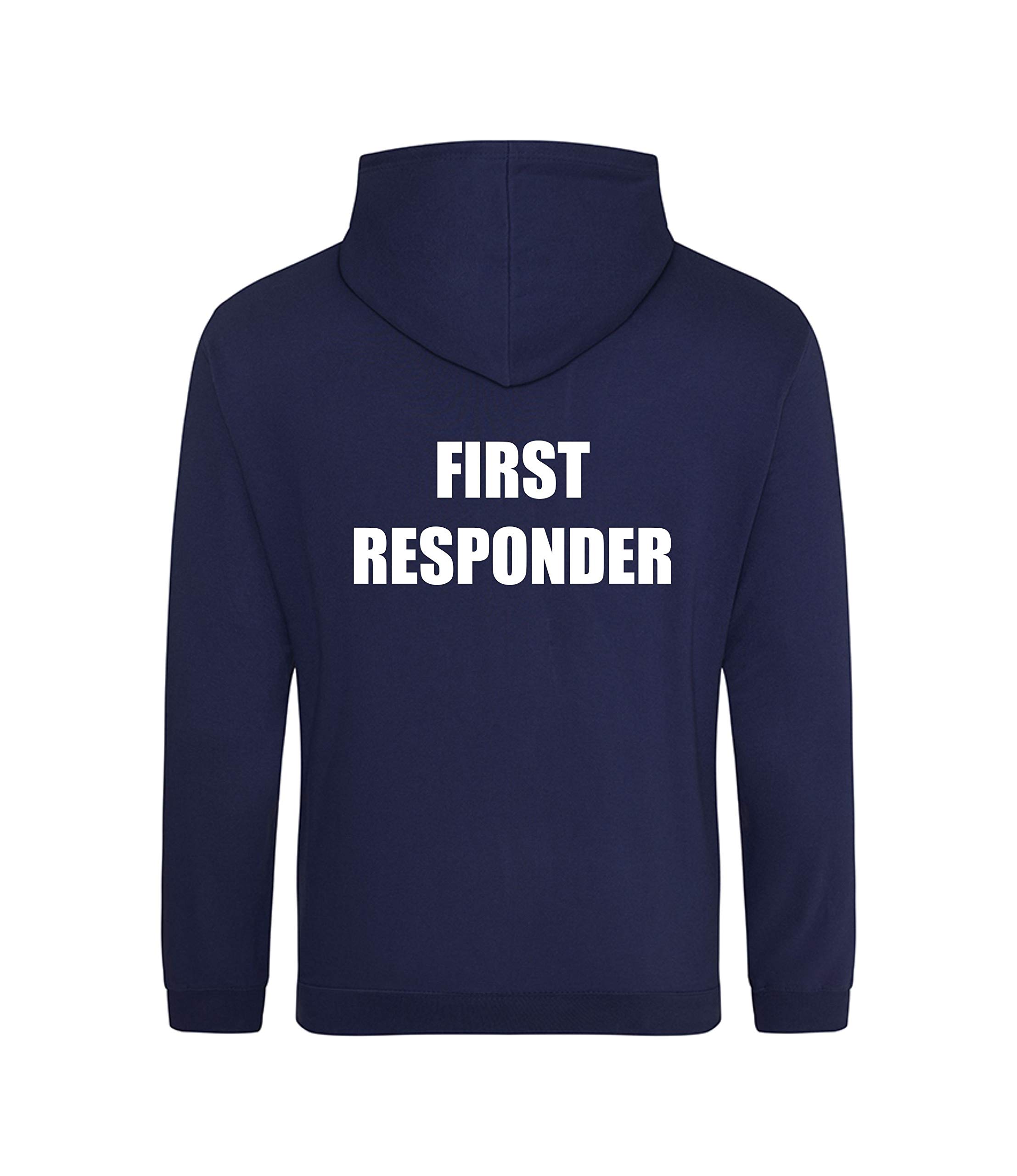 Brook Hi Vis Uk Unisex Navy First Responder Printed Hoodie, Medical Clothing X-Large