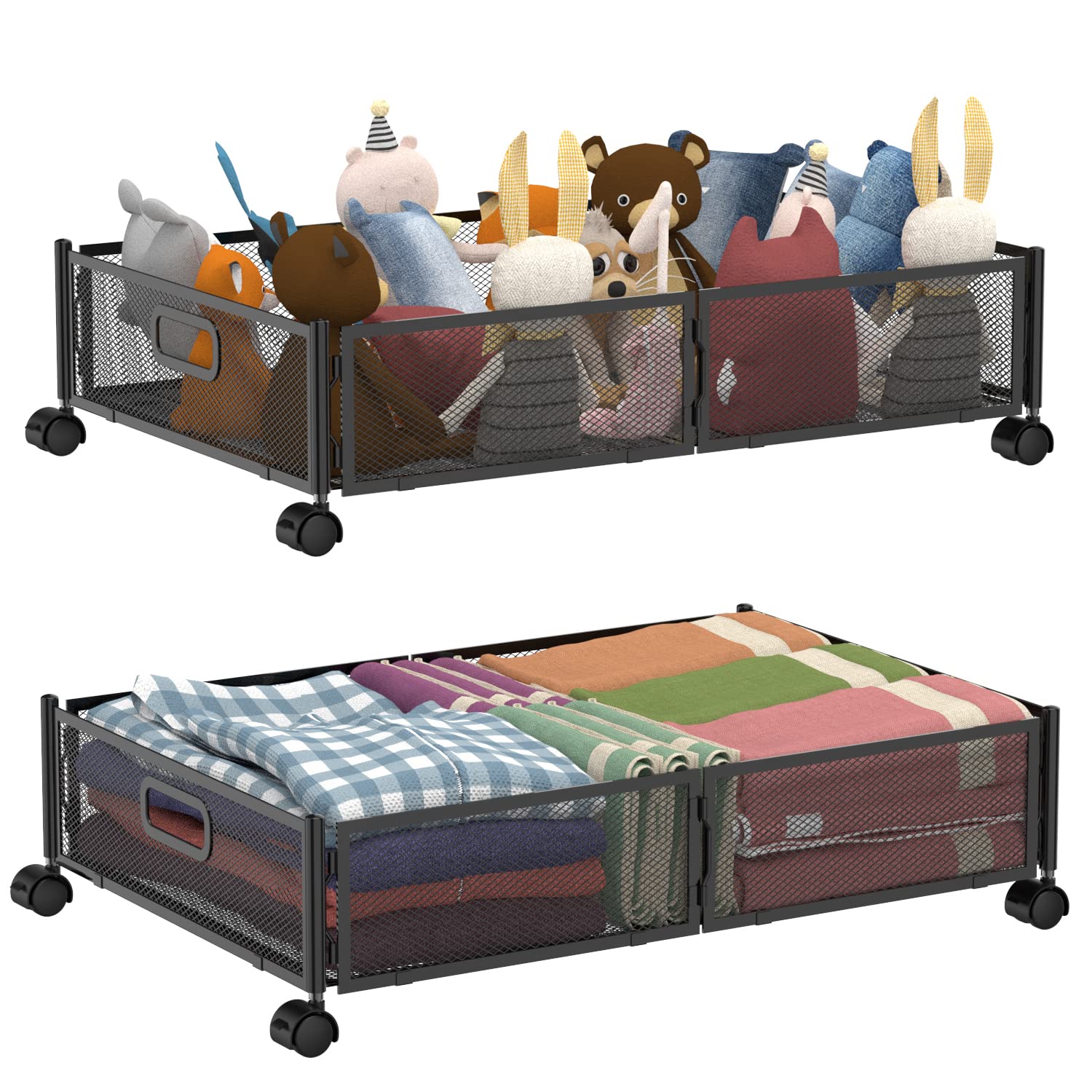 Under Bed Storage,Under Bed Storage Containers with Wheels,Foldable