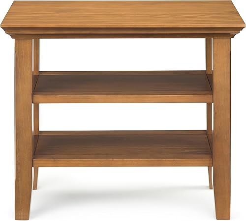 Miniatura 214 de Mesa auxiliar Acadian de Simpli Home, Madera Negro -,Marrón castaño,Azul costero envejecido,Distressed Grey,Casa de campo café,casa de campo