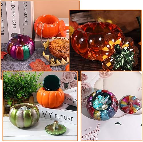 Miniatura 6 de 2 moldes de silicona para tarros de calabaza, molde de resina para frascos de resina con tapa, contenedor de caja, soporte para joyas, caja de