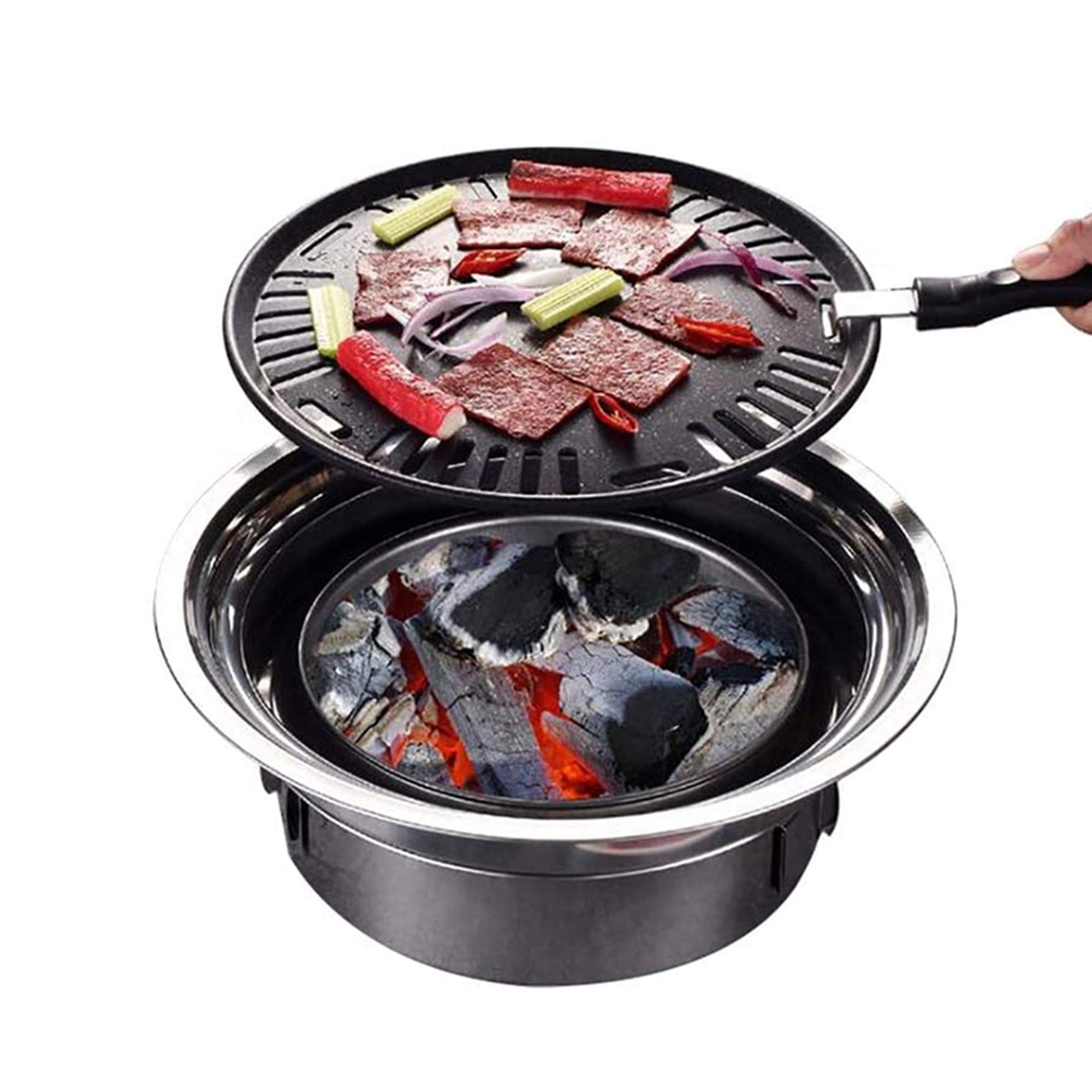 Buy Portable Charcoal Grill, Japanese op BBQ Grill, Round Barbecue