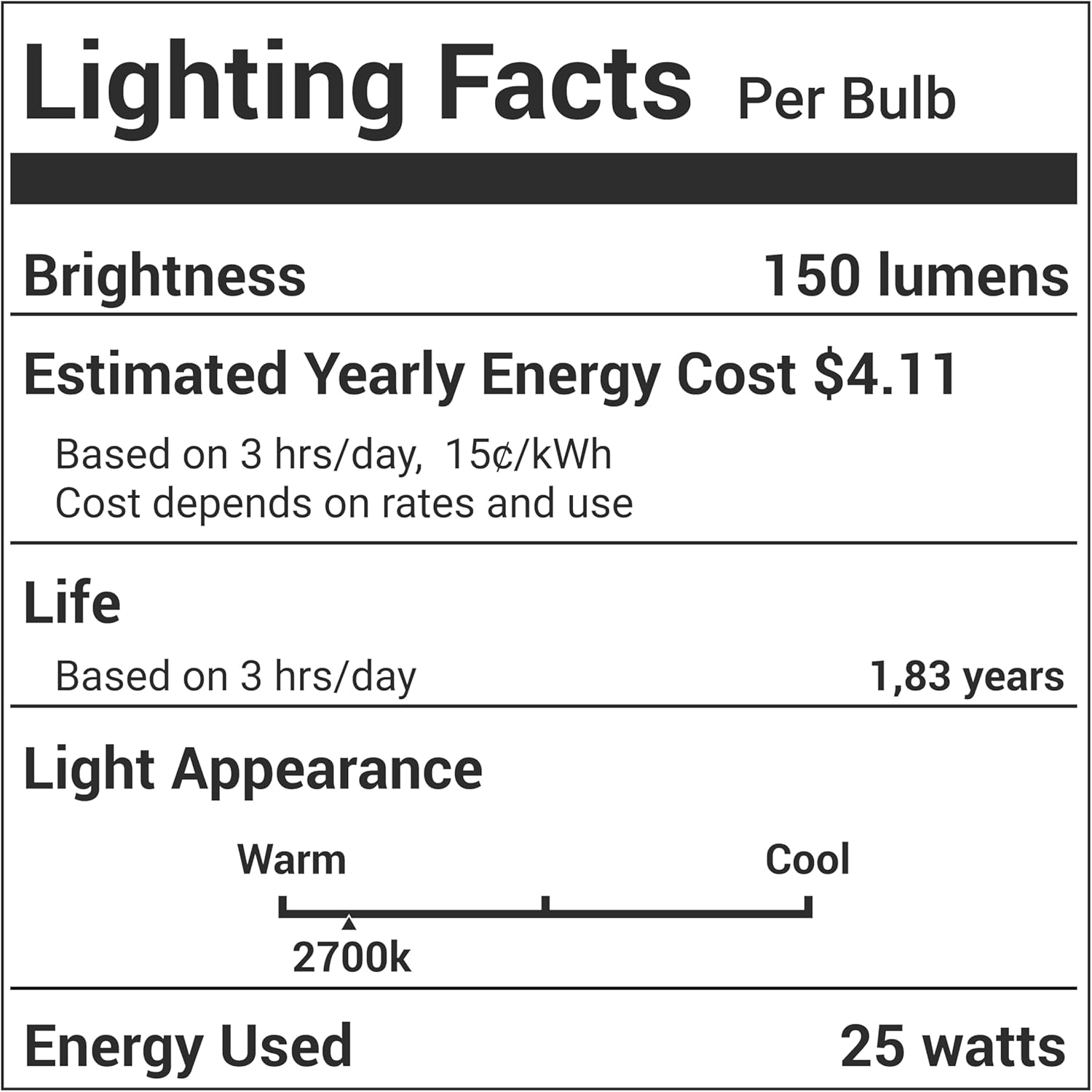 BlueStars 6-Pack Lava Lamp Bulbs 25 Watt, S11 E17 Intermediate Base Replacement - Compatible with 14.5-Inch/20-Ounce Lava Lamps, Glitter Lamps Dimmable - Warm White - Long Life