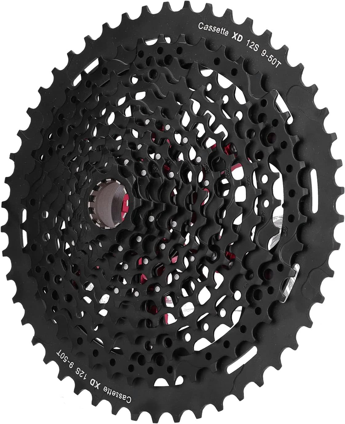 SUNGOOYUE 12-Speed 9-50T Bike Freewheel, Aluminum Alloy Silent Shifting 9-11-13-15-18-21-24-28-32-36-42-50T Teeth for Mountain Road Bicycle Upgrades