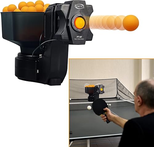 Vista 28 de ZXMOTO Robot de tenis de mesa Máquina automática de robot de ping pong para entrenamiento Robot de tenis de mesa Actualización Ping Pong Robot