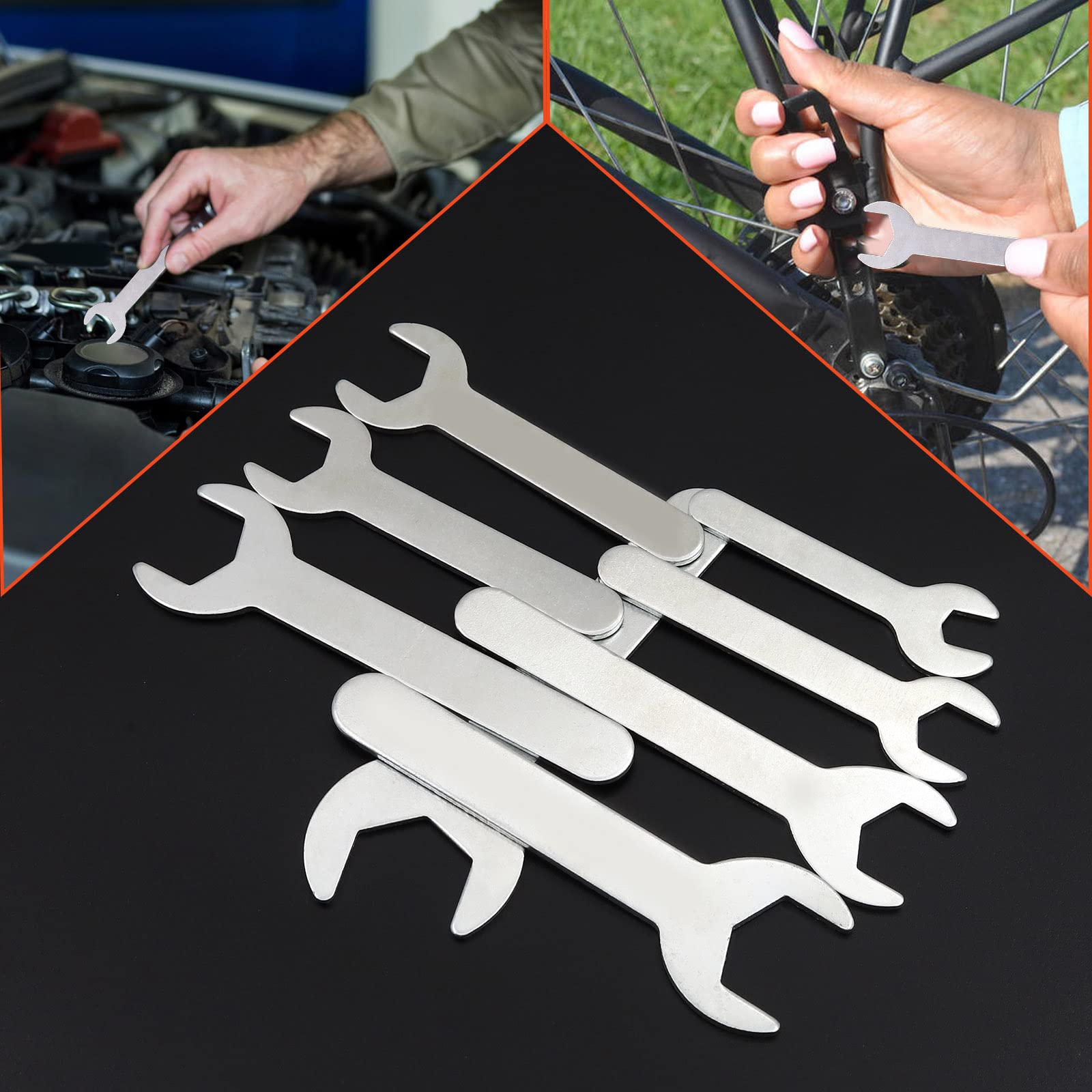 12x Jeu de clés à fourche simple, 1.5mm Combinaison de clés plates Outil de réparation très mince pour réparation dans des espaces très étroits.