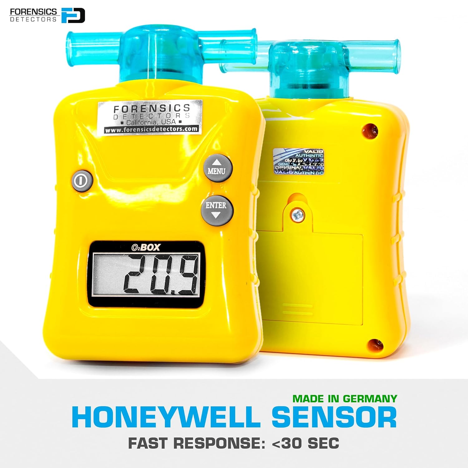 OXYGEN Analyzer by FORENSICS | 0%-100% with 0.1% resolution | Scuba, Nitrox, Divers | Water Resistant Case |